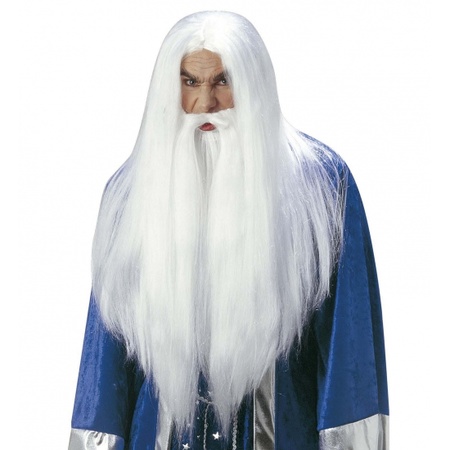 Luxe witte Gandalf pruik voor volwassenen