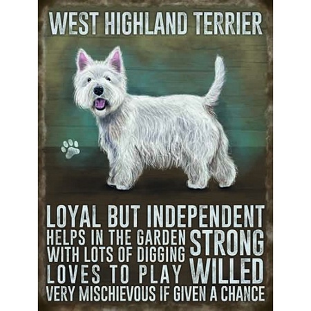 Metalen plaat West Higland terrier