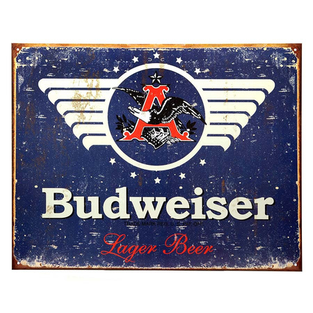 Vintage Budweiser plaat 41 x 32 cm