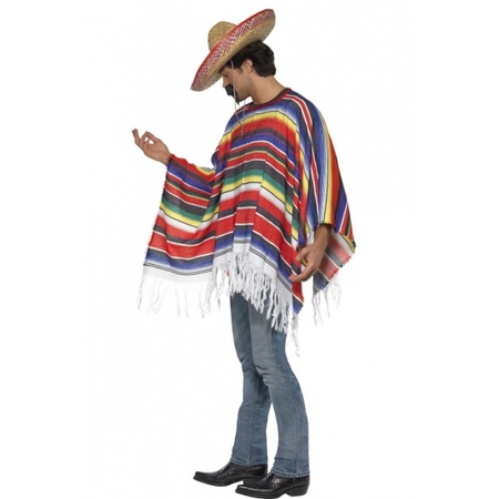 Mexicaanse poncho verkleedkleding voor volwassenen