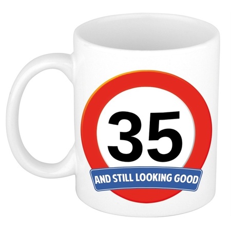 Birthday road sign mug 35 year
