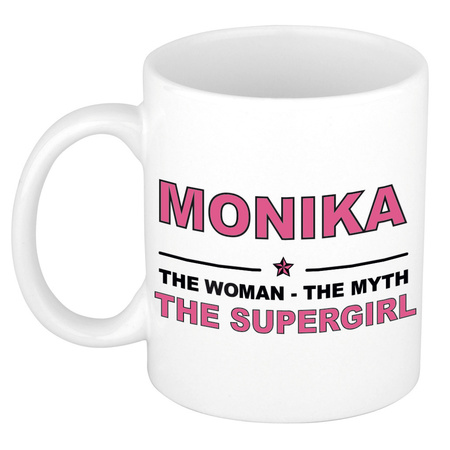 Monika The woman, The myth the supergirl collega kado mokken/bekers 300 ml