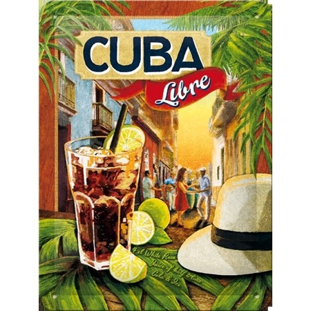 Nostalgisch muurplaatje Cuba Libre 15 x 20 cm
