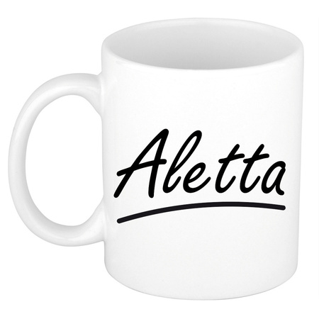 Name mug Aletta with elegant letters 300 ml
