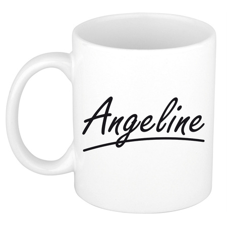 Name mug Angeline with elegant letters 300 ml