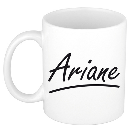 Naam cadeau mok / beker Ariane met sierlijke letters 300 ml