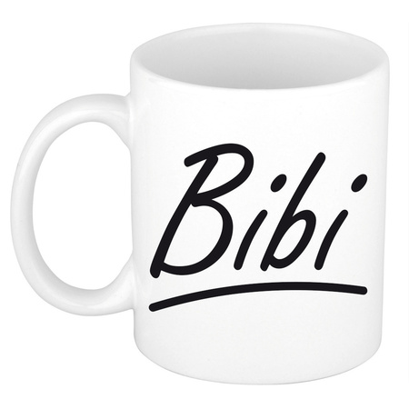 Name mug Bibi with elegant letters 300 ml