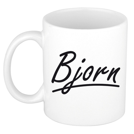 Name mug Bjorn with elegant letters 300 ml