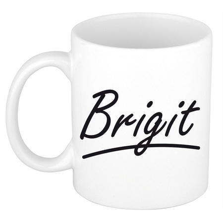 Name mug Brigit with elegant letters 300 ml