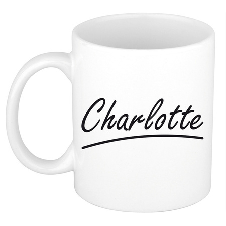 Name mug Charlotte with elegant letters 300 ml
