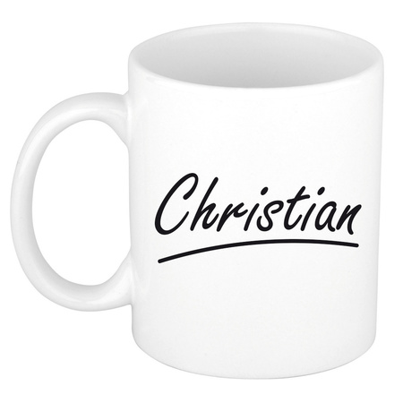 Name mug Christian with elegant letters 300 ml