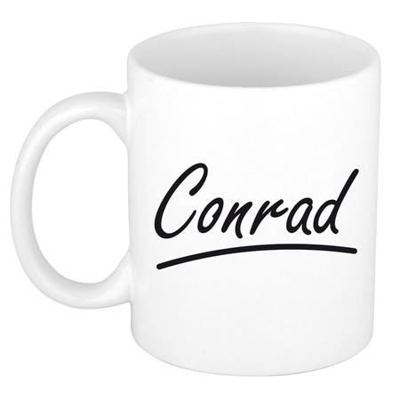 Name mug Conrad with elegant letters 300 ml