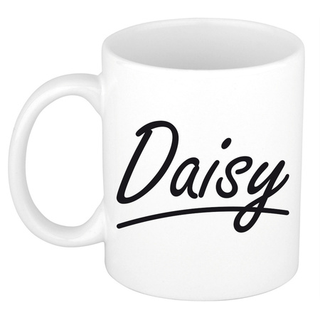 Name mug Daisy with elegant letters 300 ml