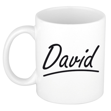 Name mug David with elegant letters 300 ml