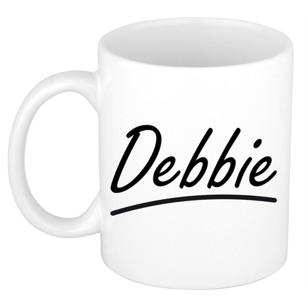 Naam cadeau mok / beker Debbie met sierlijke letters 300 ml