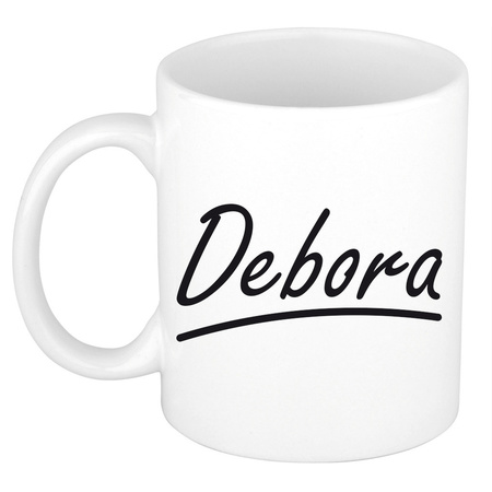 Name mug Debora with elegant letters 300 ml
