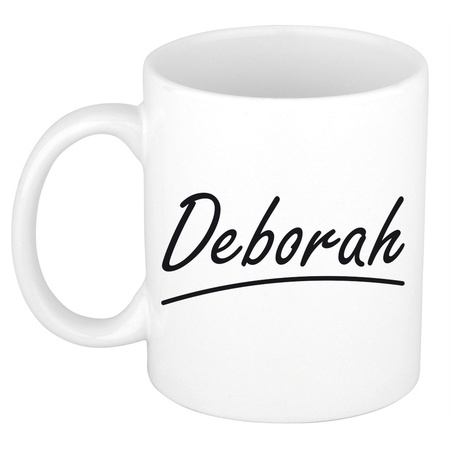 Naam cadeau mok / beker Deborah met sierlijke letters 300 ml