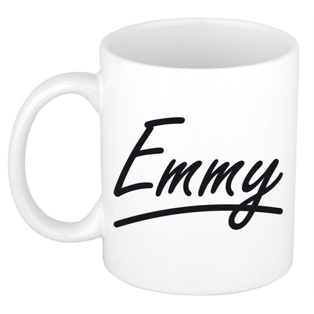Name mug Emmy with elegant letters 300 ml
