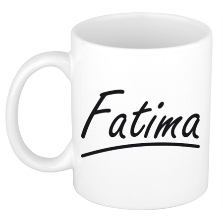 Naam cadeau mok / beker Fatima met sierlijke letters 300 ml