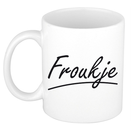 Name mug Froukje with elegant letters 300 ml