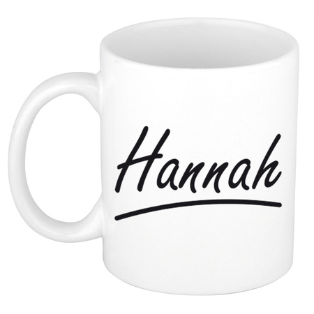 Name mug Hannah with elegant letters 300 ml