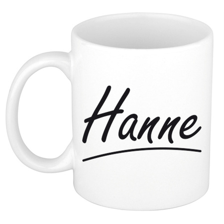 Name mug Hanne with elegant letters 300 ml