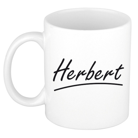 Name mug Herbert with elegant letters 300 ml