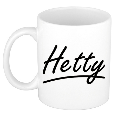 Name mug Hetty with elegant letters 300 ml