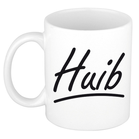 Name mug Huib with elegant letters 300 ml