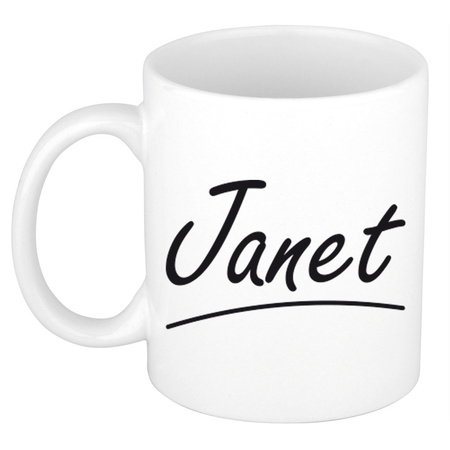 Name mug Janet with elegant letters 300 ml