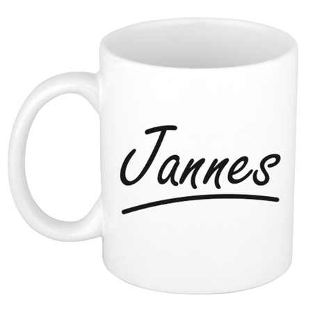 Name mug Jannes with elegant letters 300 ml