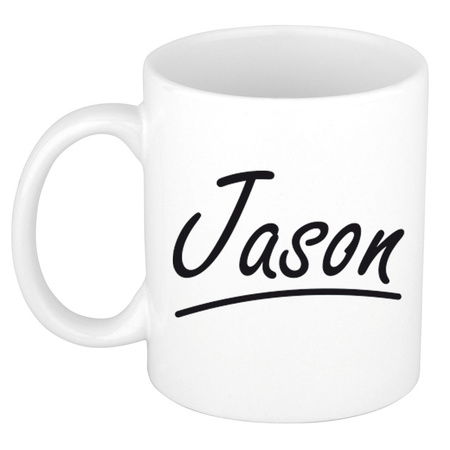 Name mug Jason with elegant letters 300 ml