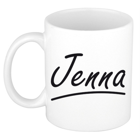 Name mug Jenna with elegant letters 300 ml