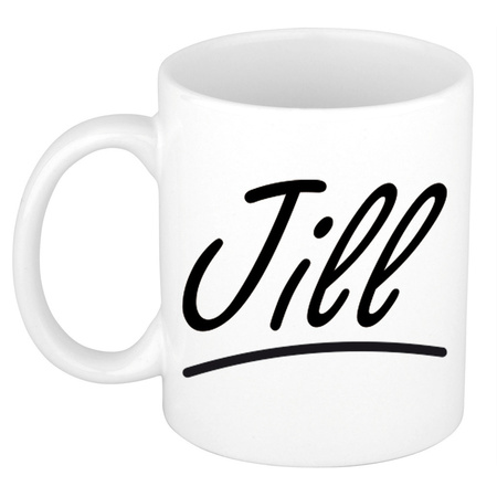 Naam cadeau mok / beker Jill met sierlijke letters 300 ml