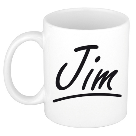 Name mug Jim with elegant letters 300 ml