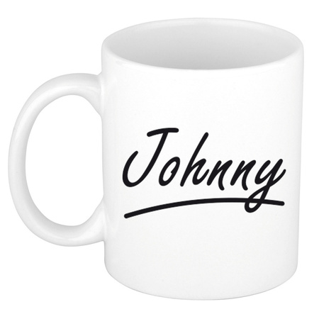 Name mug Johnny with elegant letters 300 ml