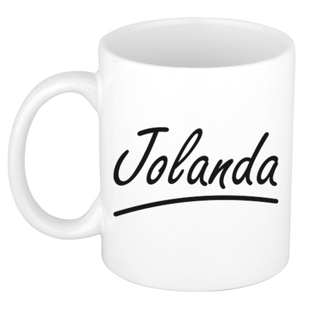 Name mug Jolanda with elegant letters 300 ml