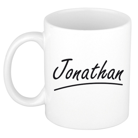 Name mug Jonathan with elegant letters 300 ml