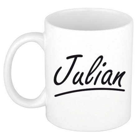 Name mug Julian with elegant letters 300 ml