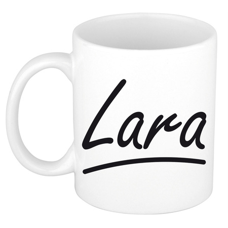 Name mug Lara with elegant letters 300 ml