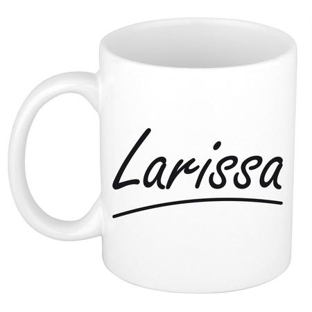 Name mug Larissa with elegant letters 300 ml