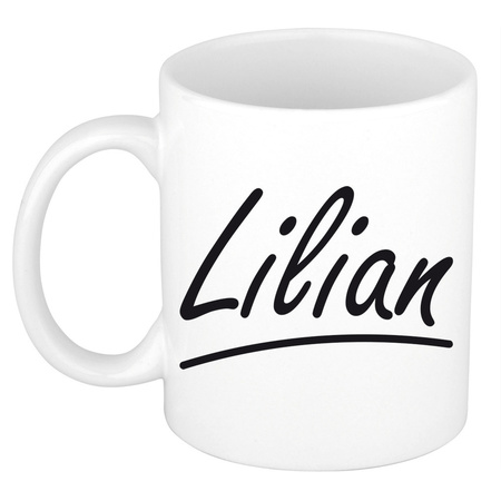 Name mug Lilian with elegant letters 300 ml