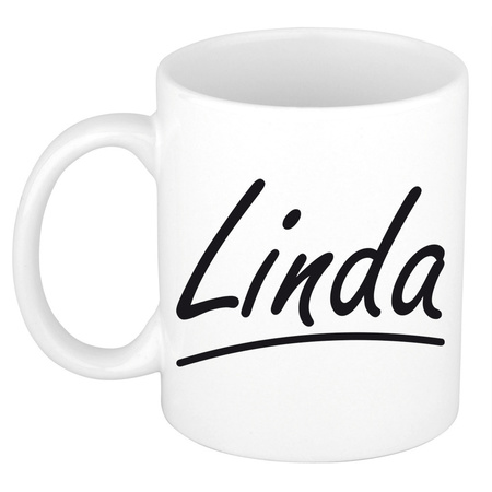 Name mug Linda with elegant letters 300 ml