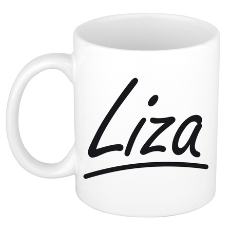 Name mug Liza with elegant letters 300 ml
