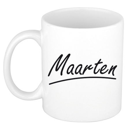 Naam cadeau mok / beker Maarten met sierlijke letters 300 ml