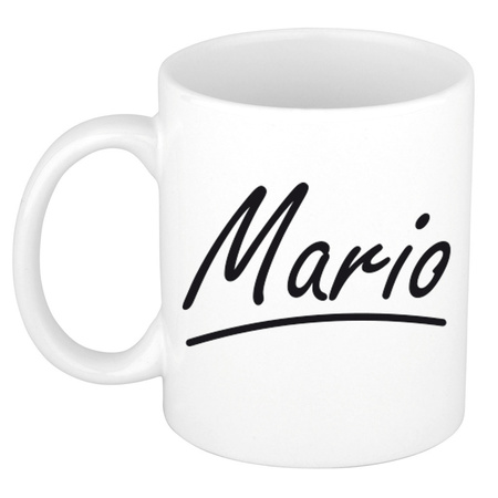 Naam cadeau mok / beker Mario met sierlijke letters 300 ml