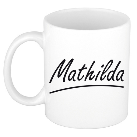 Name mug Mathilda with elegant letters 300 ml