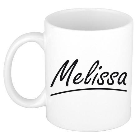Name mug Melissa with elegant letters 300 ml
