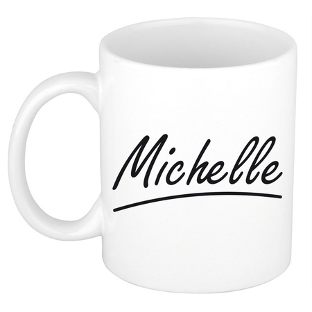Name mug Michelle with elegant letters 300 ml
