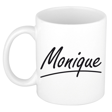 Name mug Monique with elegant letters 300 ml